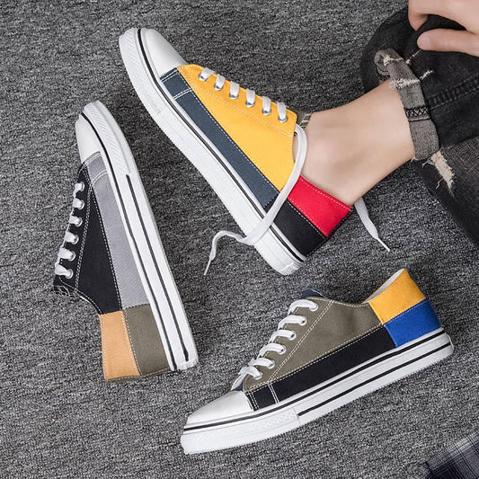 Cheapest Casual Shoes Men's Spring Summer Casual Shoes Men's Canvas Shoes Men's Lace Up Flats