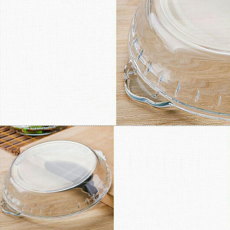 Household Heat-resistant Thickened Transparent Tempered Glass Round Binaural Bakeware Steamed Fish Plate Fruit Plate