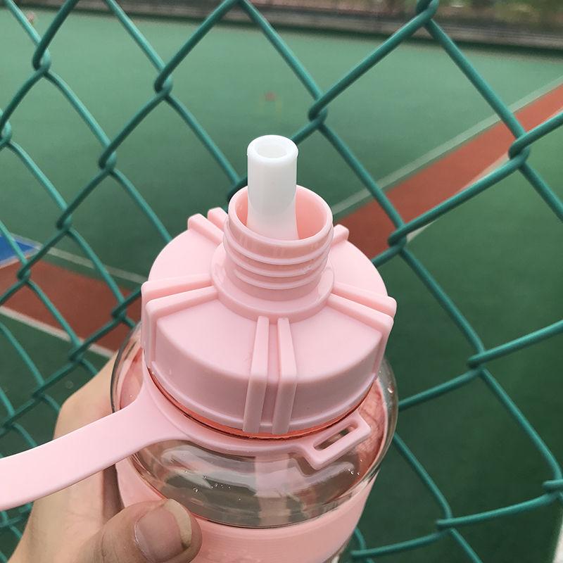 Large-capacity Plastic Cup Korean Version Dual-use Adult Straw Cup Strap Student Cup Sports Outdoor Fall Trend Cup