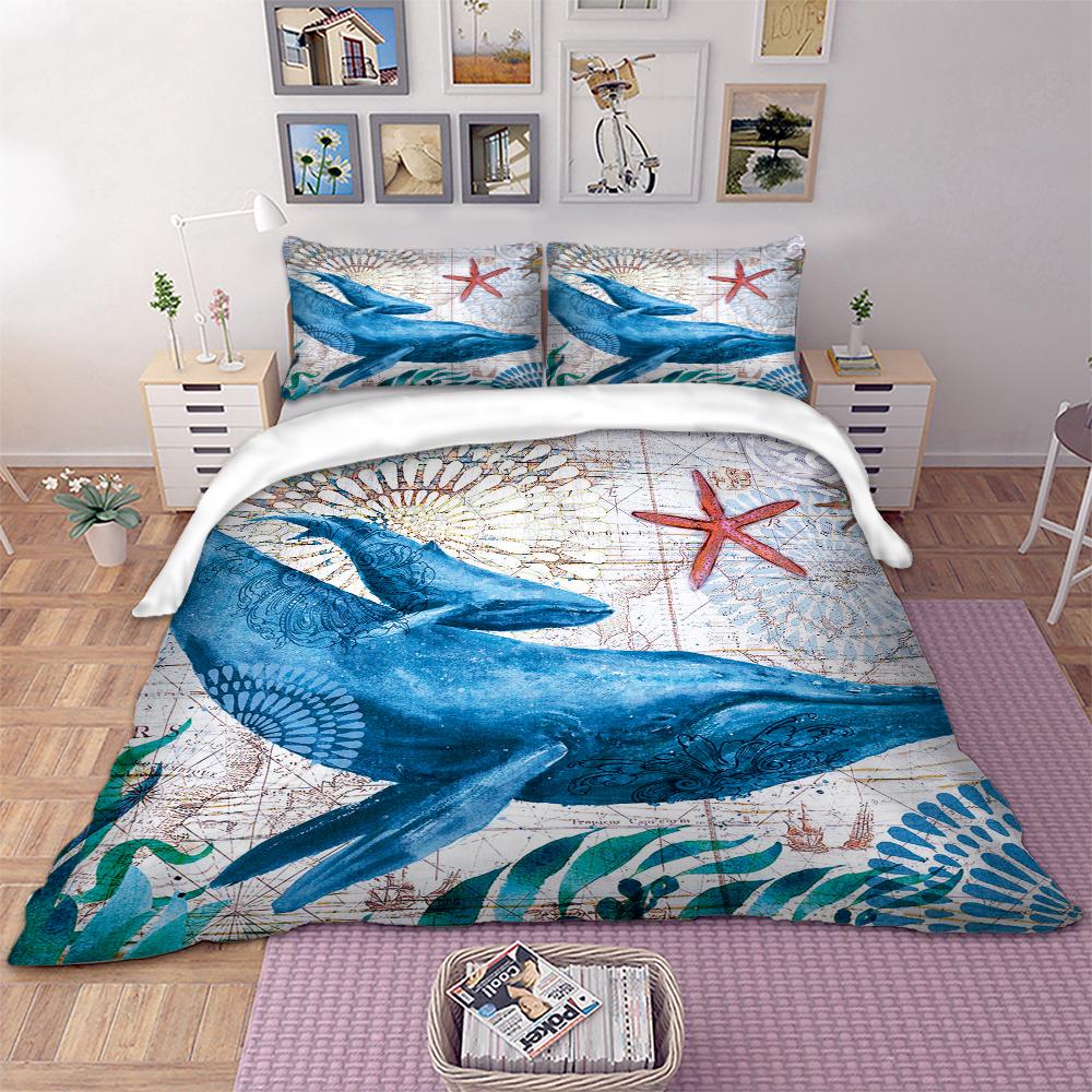 3D whale Bedding Set Duvet Cover Sets For Twin Full Queen King Bed Bedline Home