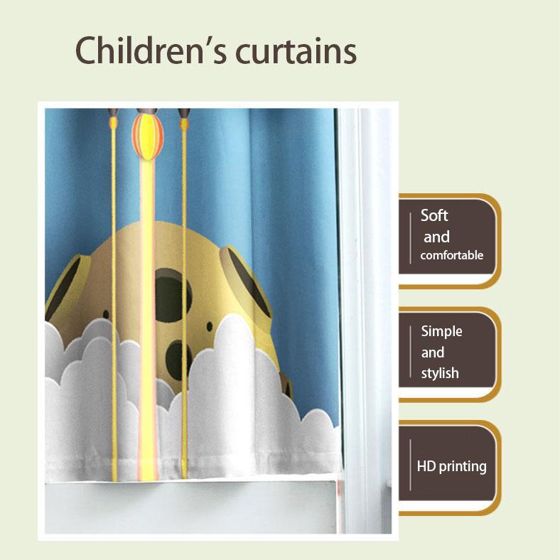 Blackout Curtains Bedroom Home Boys Children's Room Bay Window Thickening Door Curtain Small Window Curtain + Curtain Rod