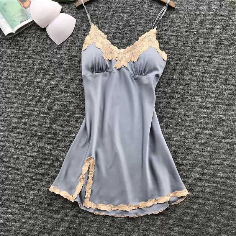 Female Vintage High Waist Super Fairy Nightdress Summer Elegant Slim Soft Sleeping Lace Dress