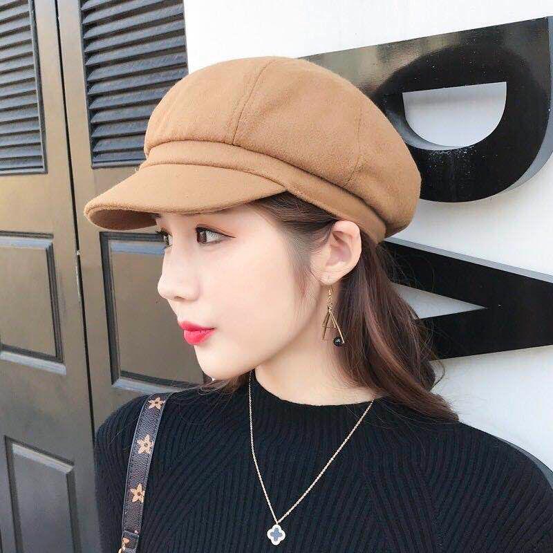 Fashion Woman hat Plush Cotton hat Trendy wild hat Windproof hat Autumn winter Warm hat Thick hat