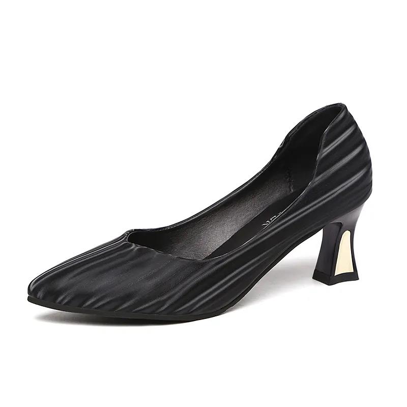 Spring All-match Black High-heeled Shoes Female Professional Stiletto Single Shoes Female Pointed Shallow Mouth Women's Shoes