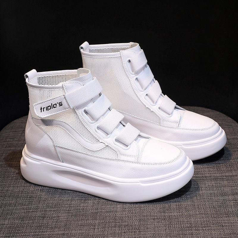 Breathable Thick-soled Inner High-top Women's Shoes Korean Style All-match Running Sneakers for Students Fashion Casual Clearance Women's Shoes