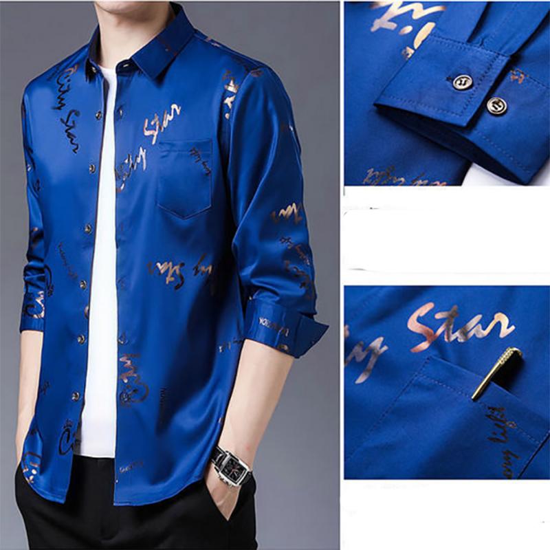 Men's Long-sleeved Business Casual Shirts Middle-aged and Young Non-iron Slim-fit Thin-inch Shirt