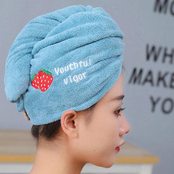 1pcs Women's Winter Dry Hair Cap Super Absorbent Shower Cap Hair Washing Quick Drying Embroidered Towel Female Thickened Hair Towel