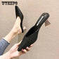 Pointed Women's Shoes Half Slippers Wear Thick with Slippers