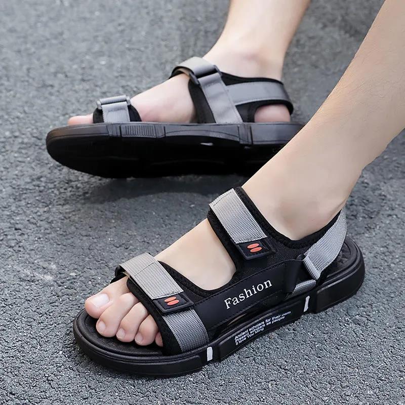 Summer Men's Sandals Large Size Casual Non-slip Beach Driving Cool Shoes Soft Sole Flat Sports Slippers