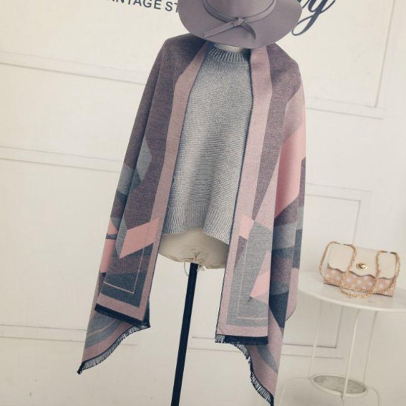 Double-sided Scarf Oversized Cashmere Shawl Dual-use Women's Winter All-match Thickened Air-conditioned Room Warm and Soft Wrap