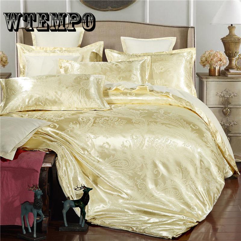 4pcs/set  Luxurious and Comfortable Bedding Set  Soft Silk Duvet Cover  Bed Sheet Pillowcase Set