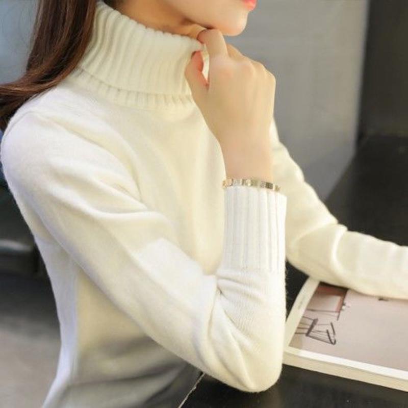 Autumn and Winter Turtleneck Sweater Female Long-sleeved Fashion Wild Warm Padded Bottoming Sweater