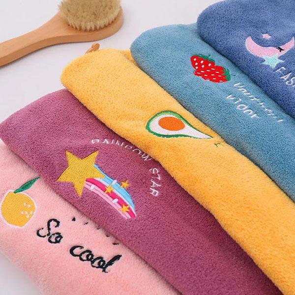 1pcs Women's Winter Dry Hair Cap Super Absorbent Shower Cap Hair Washing Quick Drying Embroidered Towel Female Thickened Hair Towel