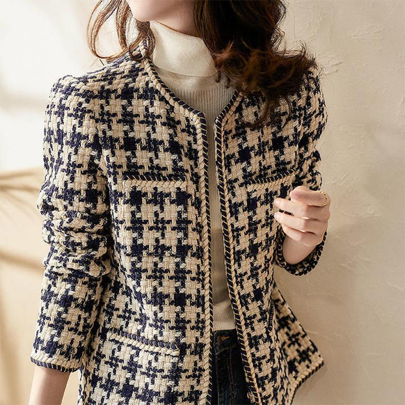 Small Fragrance Jacket Women's Early Autumn All-match Temperament Tweed Jacket Was Thin Winter Clothes