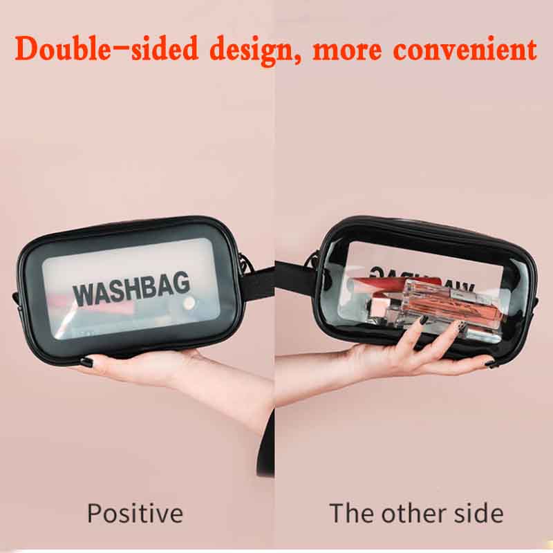 Transparent Waterproof Cosmetic Bag Large Capacity Travel Wash Bag Portable Skin Care Product Storage Bag