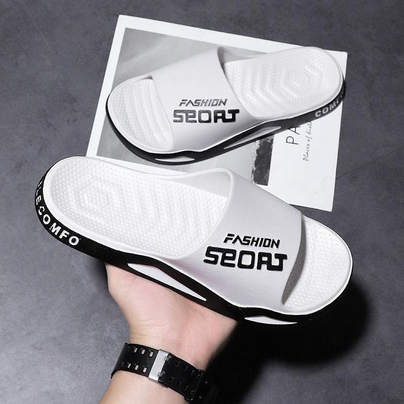 Summer Korean Style Slippers Men's Personality Trend Outer Wear Home Bathroom Non-slip Thick Bottom Wear-resistant Men's Sandals and Slippers