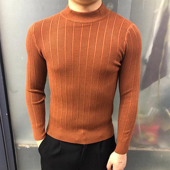 2019 Fashion Brand Sweater Mens Pullovers Turtleneck Slim Fit Knit Woole Warm Casual Clothing Men