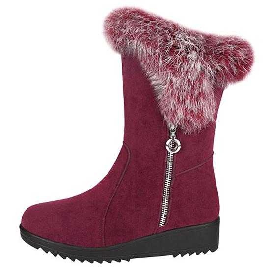 Rabbit Fur Snow Boots 2019 Women's Winter Boots Women's Round Head Thick Warm Cotton Shoes Women