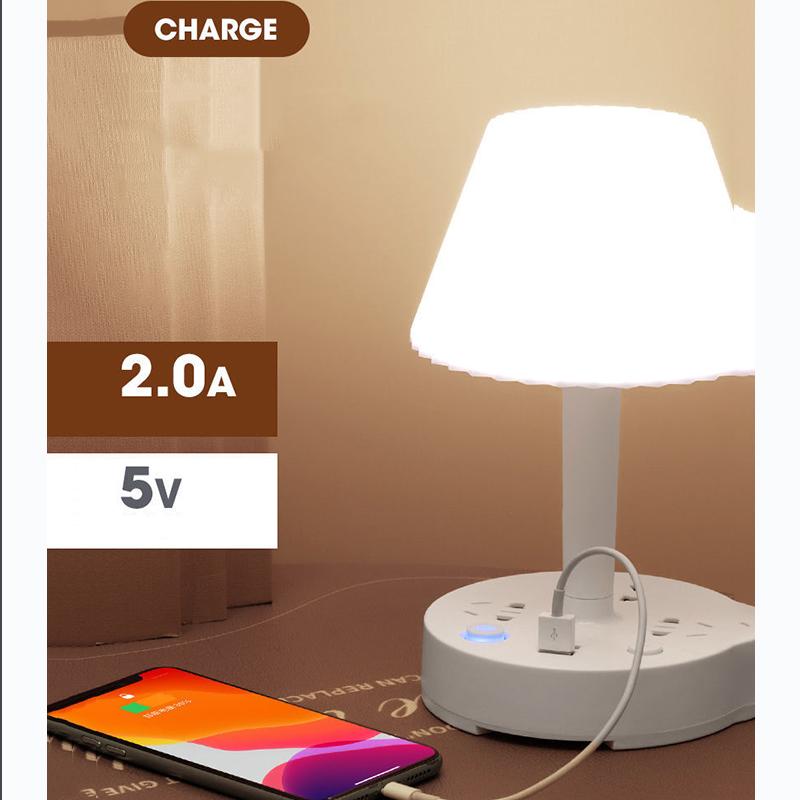 Multifunctional Table Lamp Bedroom Creative Atmosphere Bedside Lamp Student Dormitory LED Soft Light Eye Protection USB Power Socket