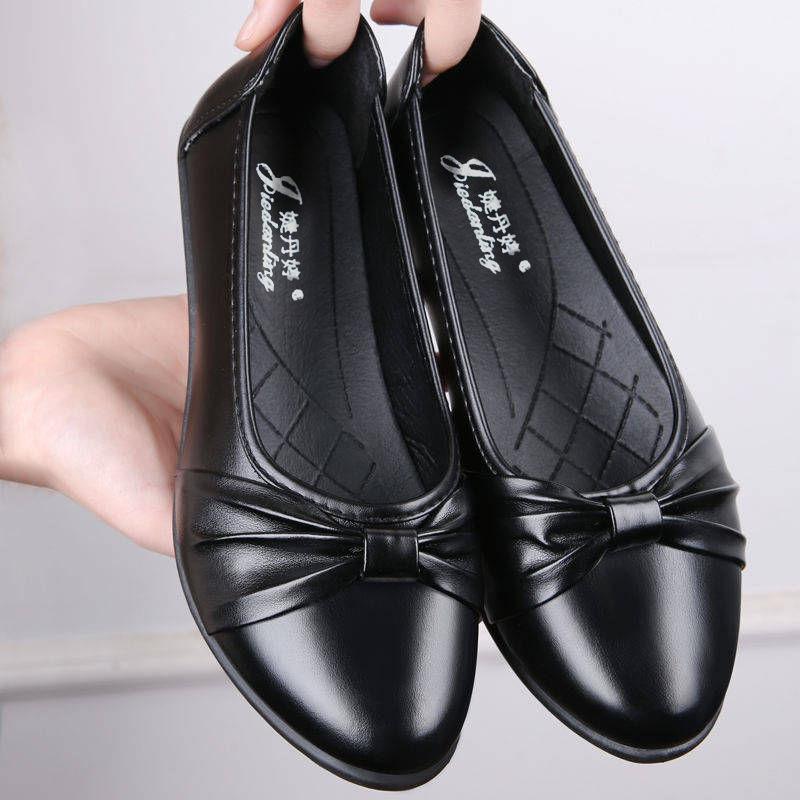 Single Shoes Women's Casual Shoes Women's Soft-soled Non-slip Comfortable Pump Shoes Wedge Heel Work Shoes Light and Soft