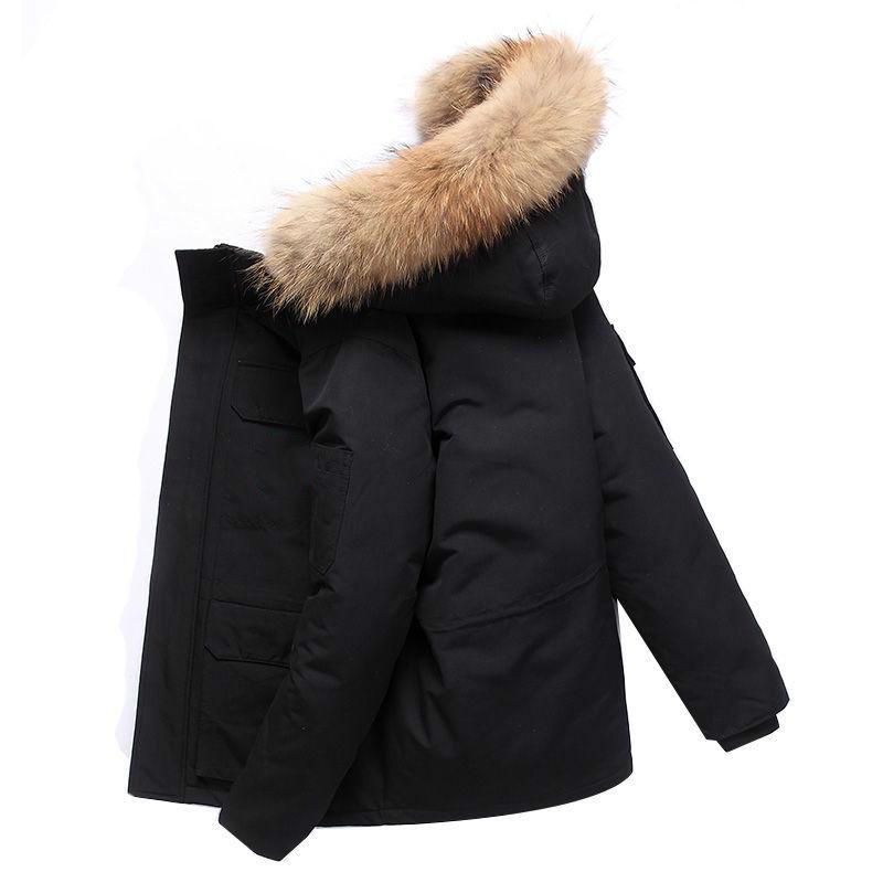 Outdoor Big Fur Collar Men's Down Jacket Winter Fashion Thick Windproof Warm Young Couple Jacket