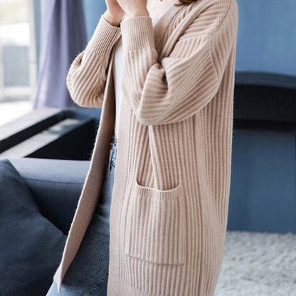 Knit coat trend wild woman clothing cardigan sweater women loose mid-length sweater