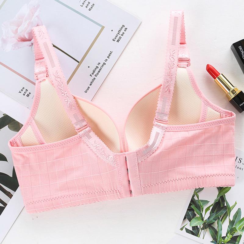 Front Buckle No Steel Ring Cotton Underwear Gathered Anti-sagging Receiving Side Milk Fine-tuning Women's Thin Underwear