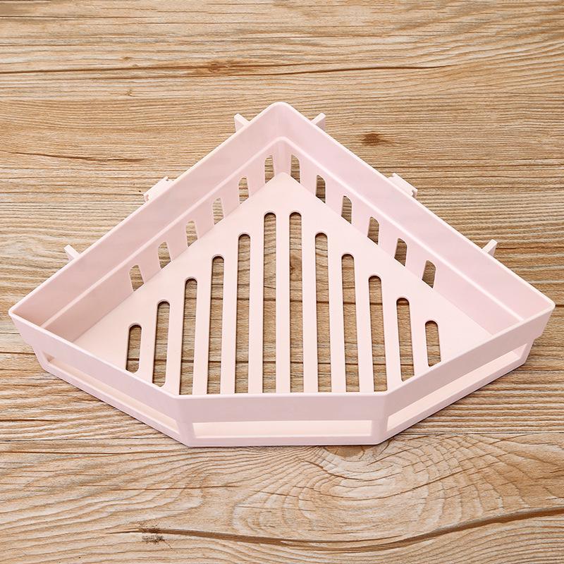 Kitchen Corner Storage Rack Traceless Plastic Bathroom Organizer Shower Shelf