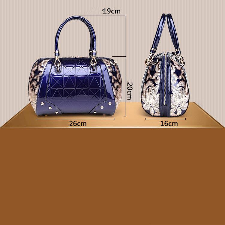 Ladies Bag Fashion Patent Leather Atmosphere Handbags Wild Boston Bag Handbag Shoulder Messenger Bag