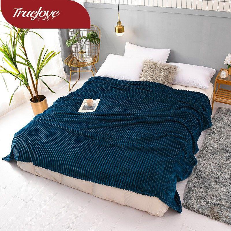 Super Soft Coral Fleece Blanket Light Weight Solid Pink Blue Flannel Sofa Cover Bedspread Flannel Blanket Warm and Breathable Sheets