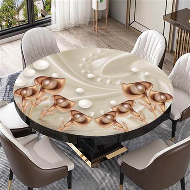 Self-adhesive Waterproof and Anti-scalding Soft Glass Table Mat Pvc Round Coffee Table Mat Tablecloth Plastic Round Table Tablecloth