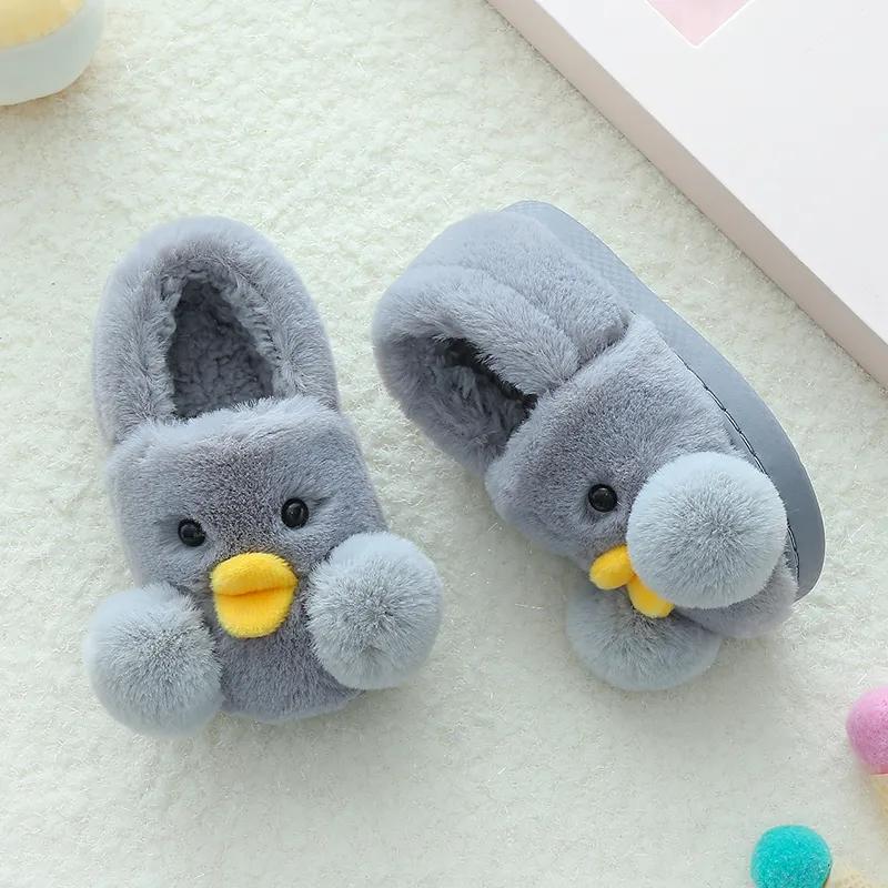 Winter Slippers for Girls Boys Winter Warm Shoes Cute Cartoon Duck Indoor Home Slippers House Bedroom Kids Baby Childrens Sliders Floor Shoes