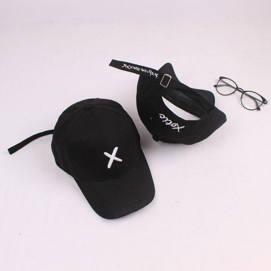 Trendy Solid Color X Baseball Cap Women's Letter Embroidered Duck Tongue Cap Fashion Sun Visor