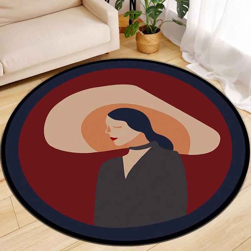 Cartoon Round Carpet Bedroom Teenage Brother Brown Bedside Blanket Computer Chair Dressing Table Floor Mat Home Lazy Tea A Few Mats