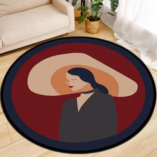 Cartoon Round Carpet Bedroom Teenage Brother Brown Bedside Blanket Computer Chair Dressing Table Floor Mat Home Lazy Tea A Few Mats