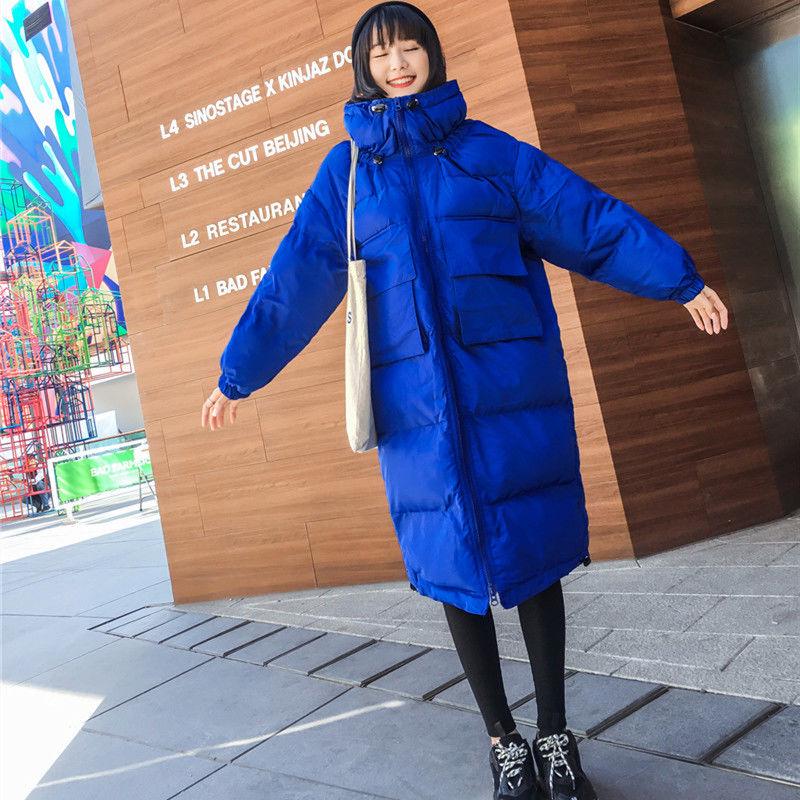 Winter Students Over The Knee In Long Korean Version Thick Size Solid Down Jacket