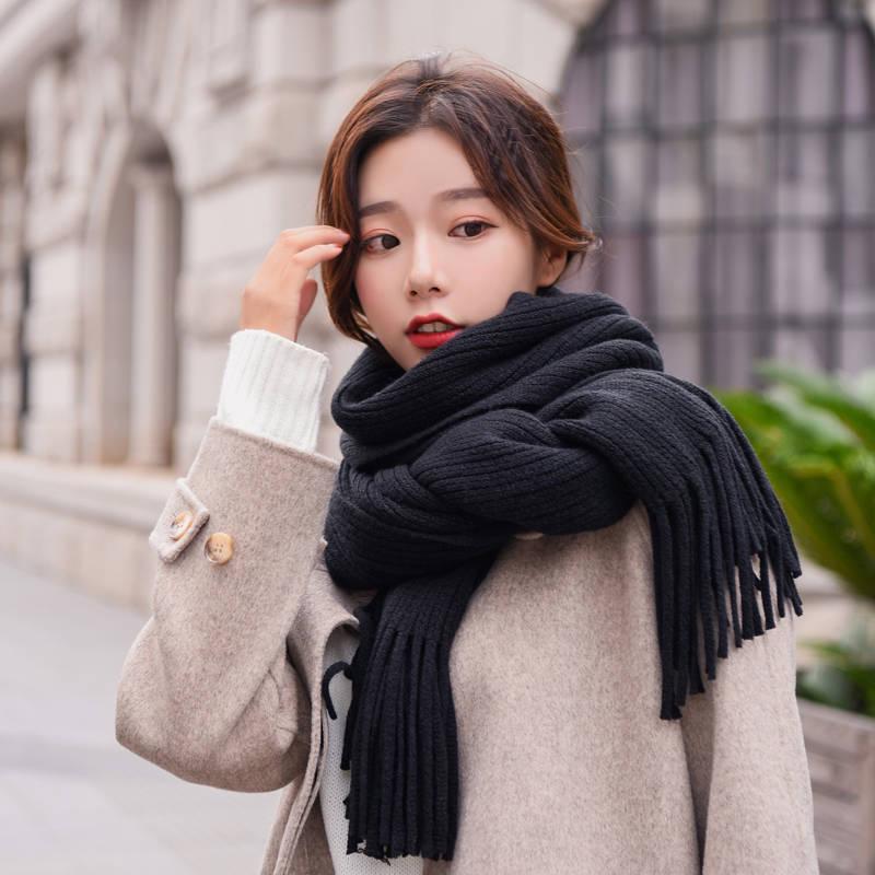 Winter Scarf Unisex 2019 Female Male Wool Sky Cashmere Scarf Pashmina Tassels Women Men Wrap Shawl