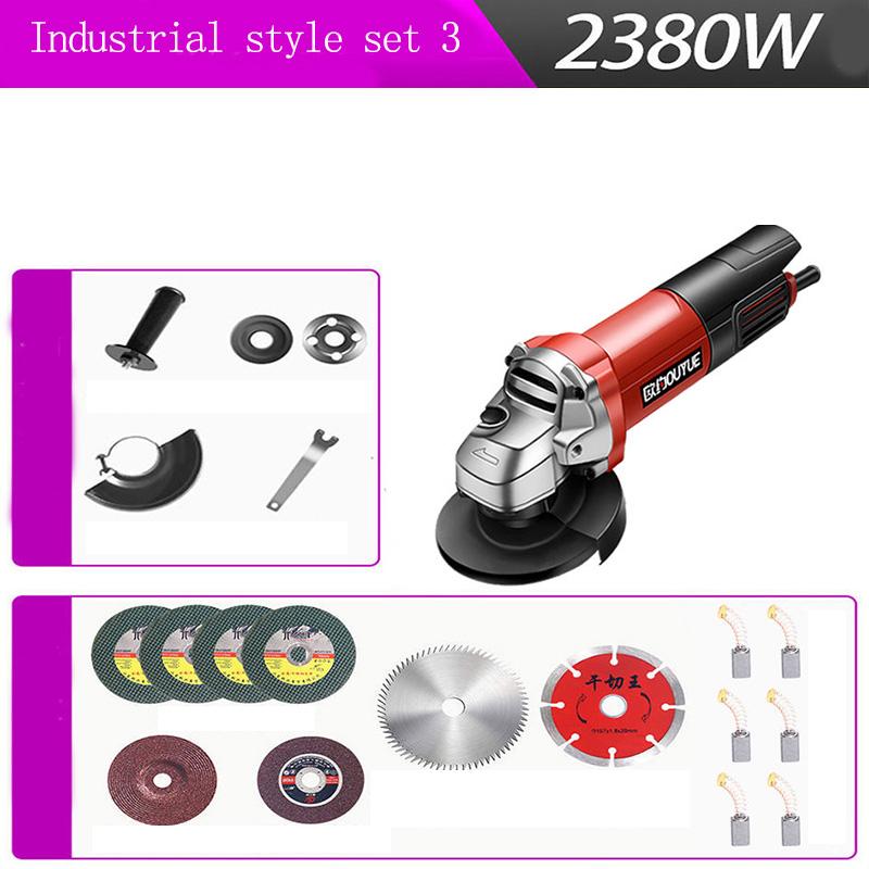 Industrial Electric Angle Grinder Set Multi-function Grinder Cutting Machine Supports 100mm RouletteA