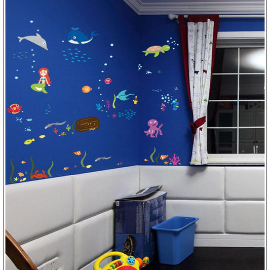 Ocean World Children's Room Kindergarten Set Paradise Background Decoration Removable Wall Sticker