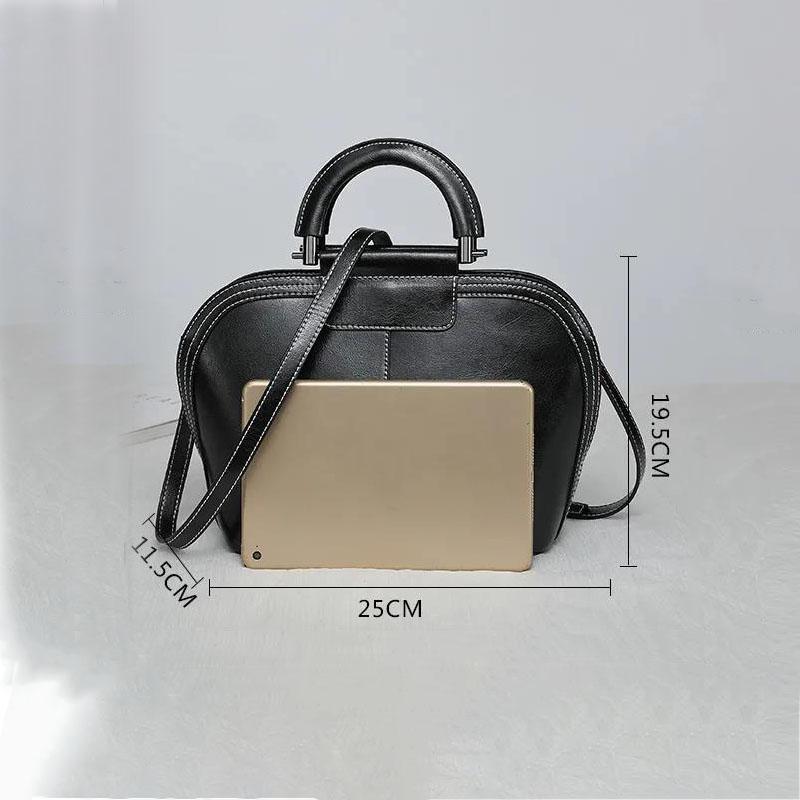 Women Top-Handle Bags Large Capacity  High Quality Genuine Leather Cowhide Handbags Personality European Style Crossbody Bag