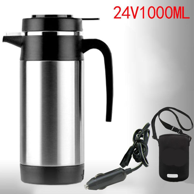 1000ml Stainless Steel Car Electric Heating Kettle Temperature Control Kettle Coffee Tea Water Heating Cup