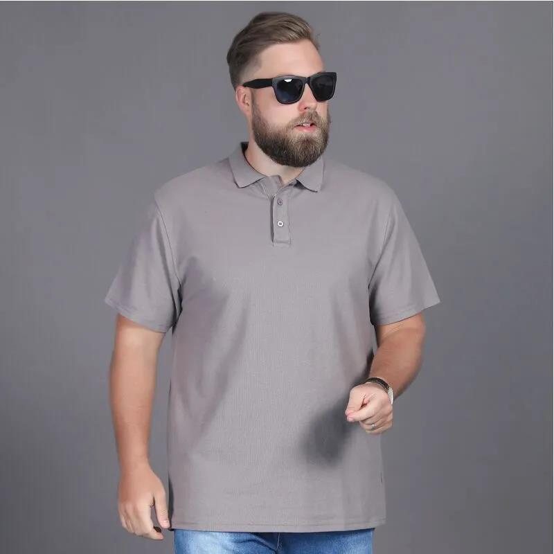 Extra Large Size Dad Ice Silk Mesh Short-sleeved   Shirt Lapel Compassionate Summer Thin Men's Fat Loose T-shirt