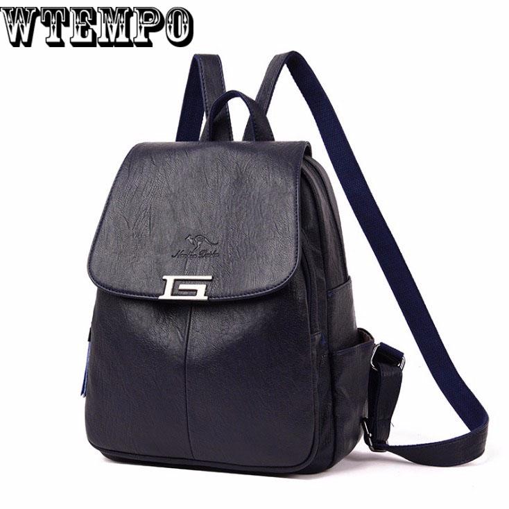 Backpack Women Vintage Classic Genuine Leather Women's Backpack Ladies Bag