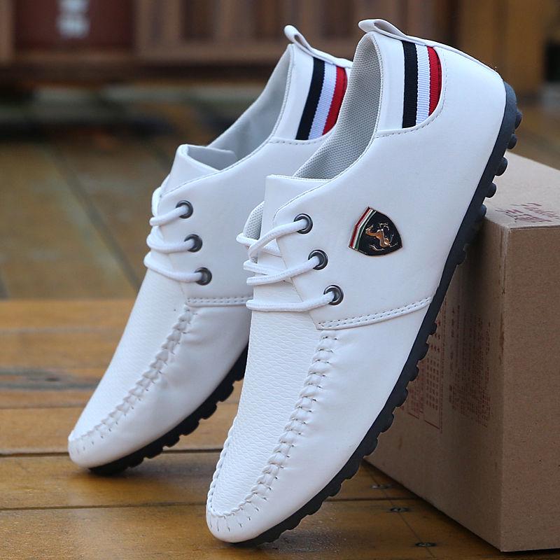 Men's casual shoes Peas shoes men's small leather shoes breathable men's small white shoes