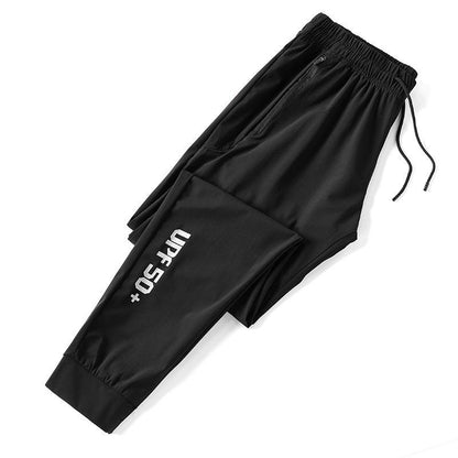 Ice Silk Quick-drying Pants Women's Summer Thin Waist Elastic Breathable Loose Large Size Outdoor Running Sports Trousers