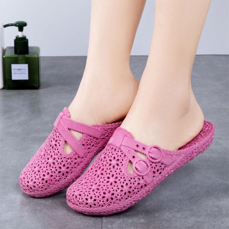 Summer Hole Shoes Beach Bathroom Indoor Garden Sandals Slippers Women Wear Non-slip Baotou Breathable Home