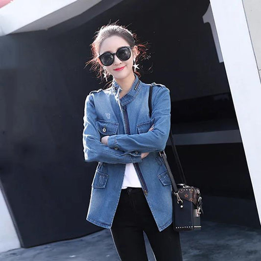 Jacket Women Clothes Oversized Jeans Denim Coat Coats Spring Fall 2021 New Jackets for Women Solid Casual