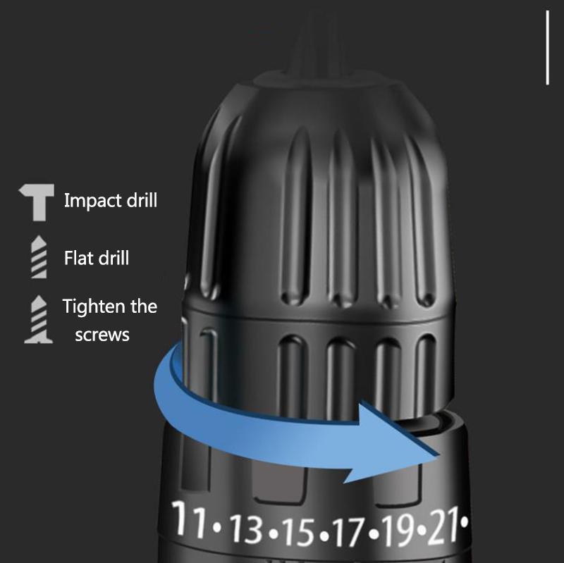 Household Electric Screwdriver, Cordless Drill Set, Rechargeable Motor for Screwing Screws, Drilling and Grinding