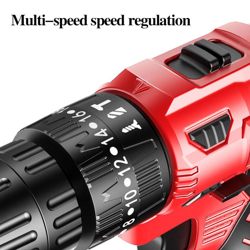 Luxury Digital Display Electric Screwdriver Set Cordless Electric Drill with Two Batterys and Tool Box