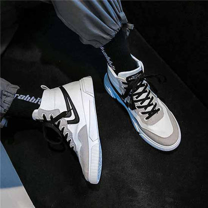 Plus Size 39-44 Summer Men High-top Canvas Sneakers Breathable Basketball Shoes Non-slip Running Shoes Outdoor Travel Shoes